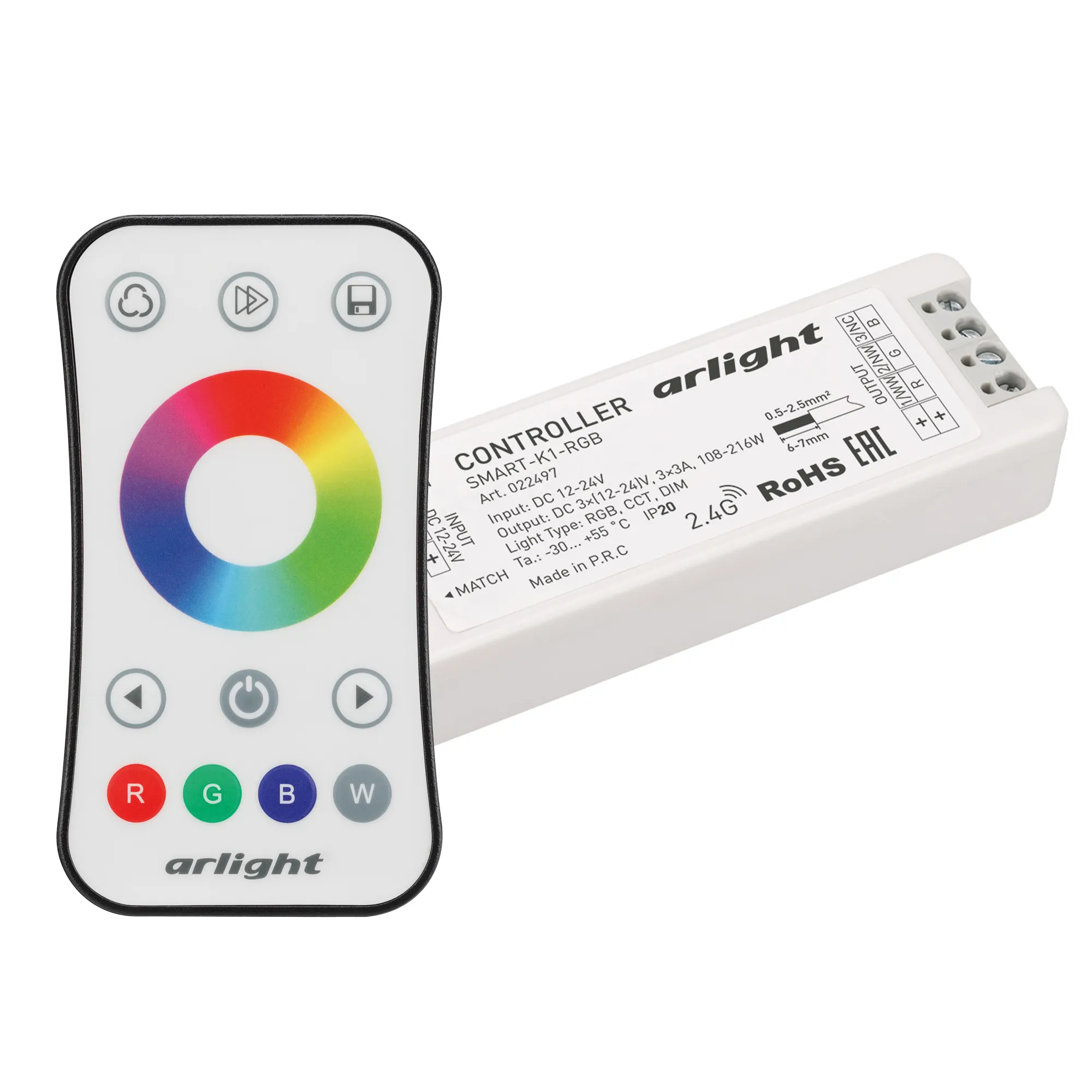 Контроллер SMART-RGB-SET-RING (12-24V, 3x3A, ПДУ 2.4G) (Arlight, IP20 Пластик, 5 лет) - изображение товара