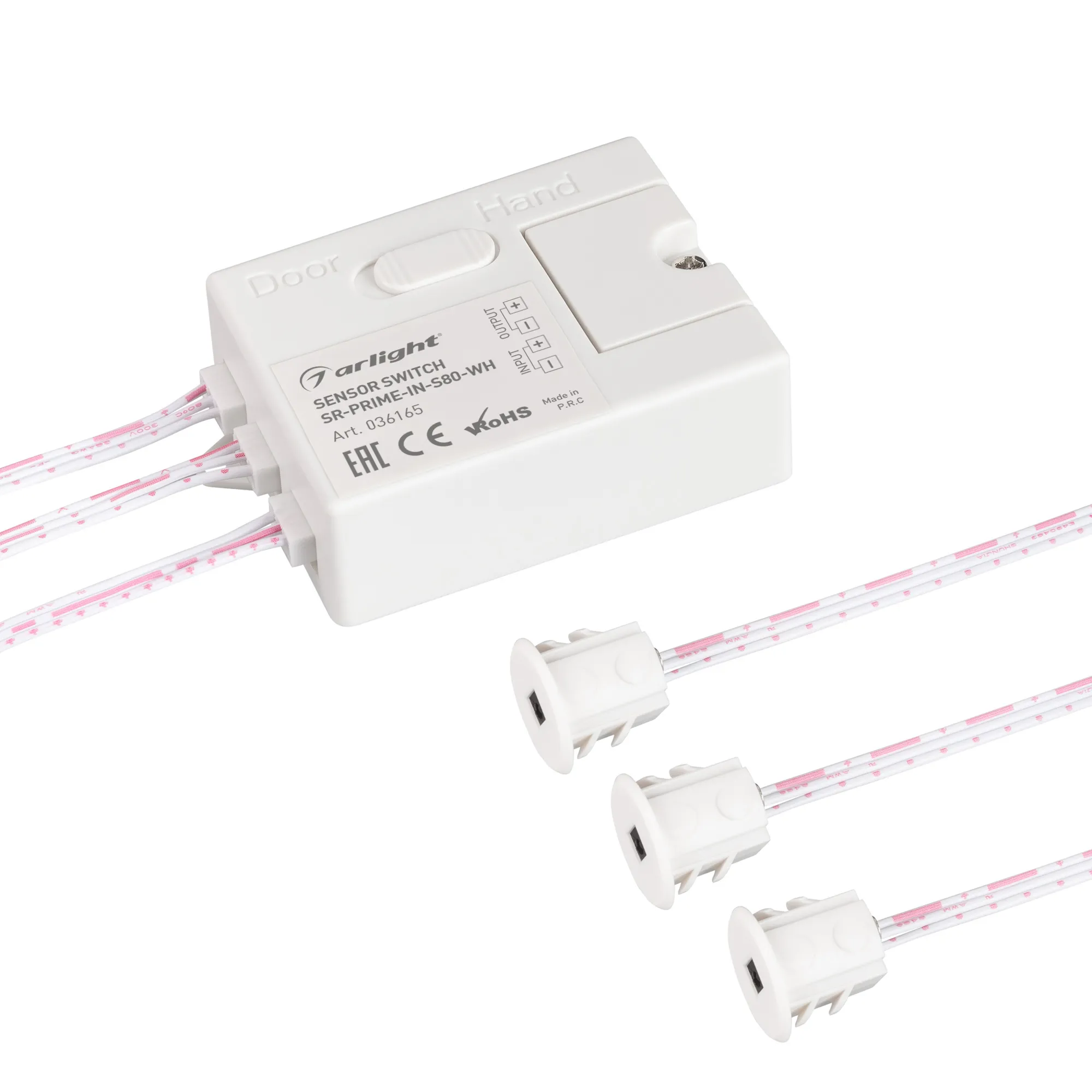 ИК-датчик SR-PRIME-IN-S80-WH (12-24V, 96-192W, DOOR/HAND) (Arlight, IP20 Пластик, 2 года) - изображение товара