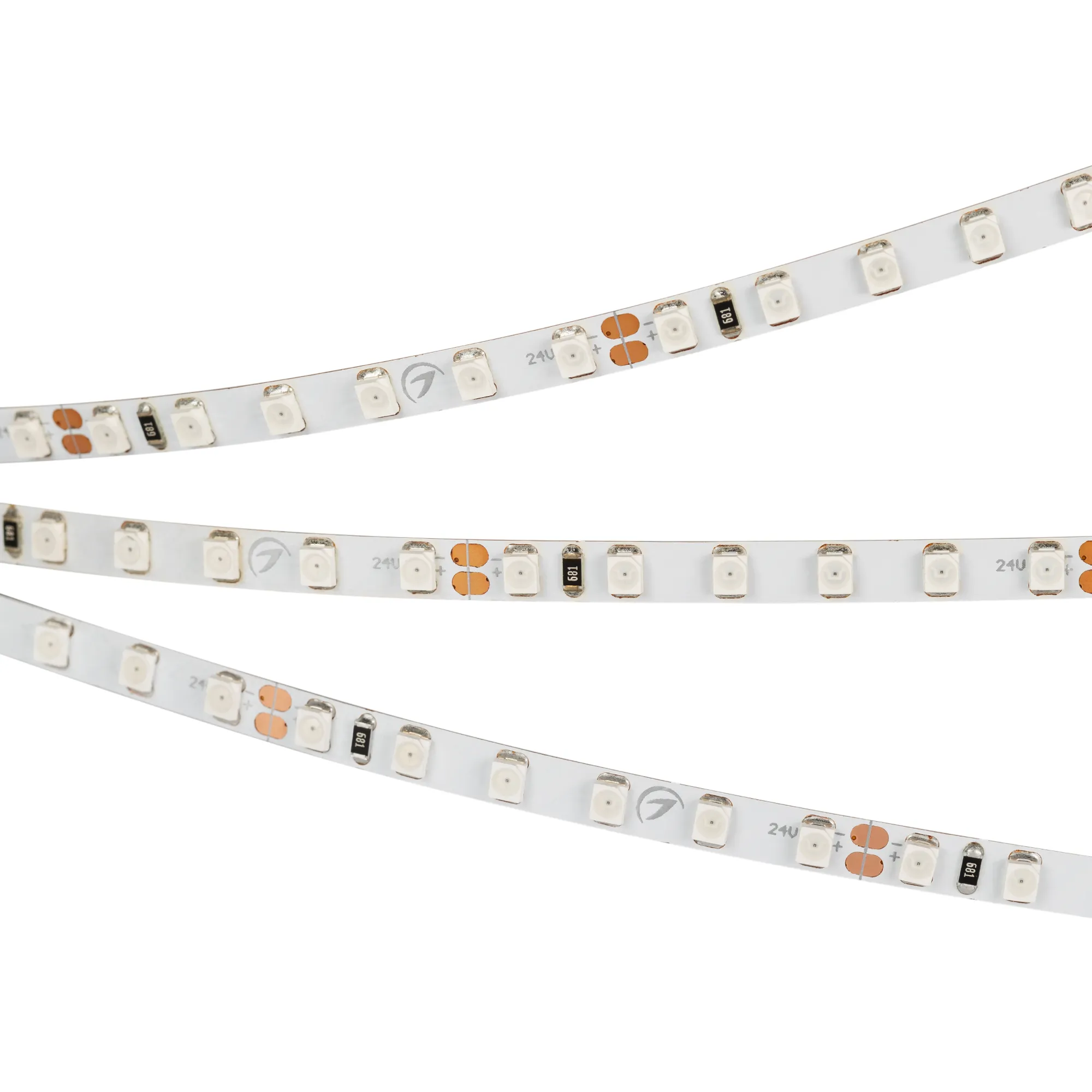 Лента светодиодная RT 2-5000 24V Yellow 5mm 2x (3528, 600 LED, LUX) (Arlight, 9.6 Вт/м, IP20) - изображение товара