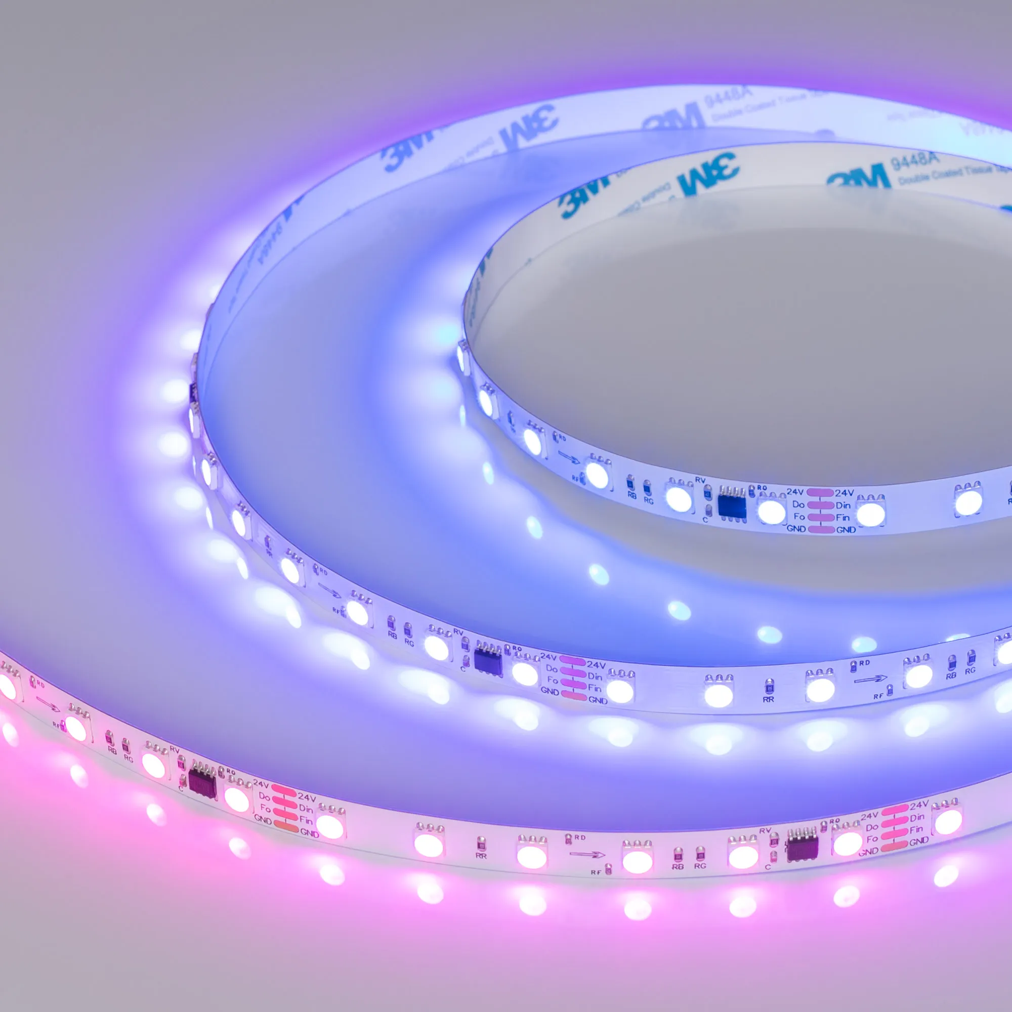Лента светодиодная SPI-B60-10mm 24V RGB-PX6-BPT (12 W/m, IP20, 5060, 5m) (Arlight, бегущий огонь) - изображение товара